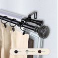 thumbnail image 2 of Greta 13/16" Double Bay Window curtain rod Adjustable 20"-36", 38"-72" - Black,(ABay-02-2D), 2 of 4