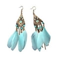 thumbnail image 3 of Feathers Earrings Long Drop Dangle Easy Matching Multicolor Classical Comfortable Modern Style Ear Pendants for Women Jewelry light blue, 3 of 6