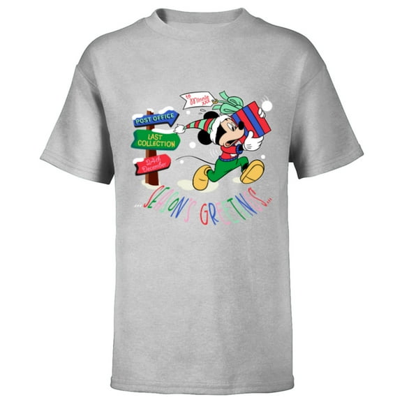 Disney Mickey Mouse Christmas Holiday Gift Running Late - Short Sleeve T-Shirt for Kids - Customized-Athletic Heather