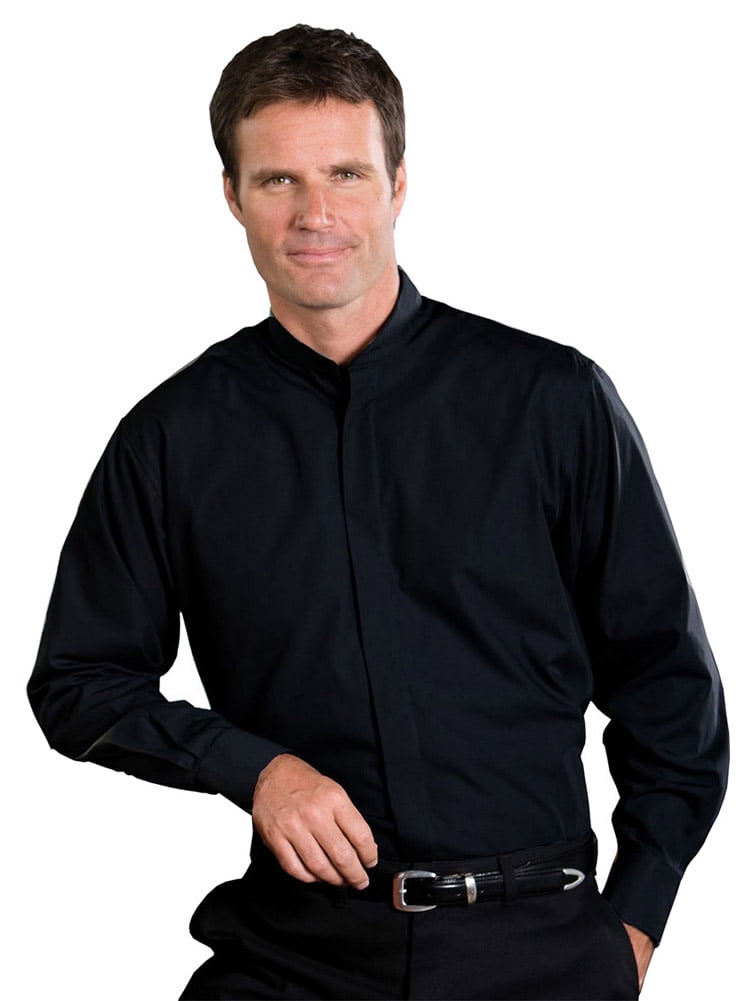 1396 Men Long Banded Collar Shirt - Walmart.com