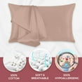 thumbnail image 3 of Superity Linen Pillow Cases Standard Size - Envelope Enclosure - 2 Pack - 100% Soft and Comfortable Premium Cotton - Taupe, 3 of 8
