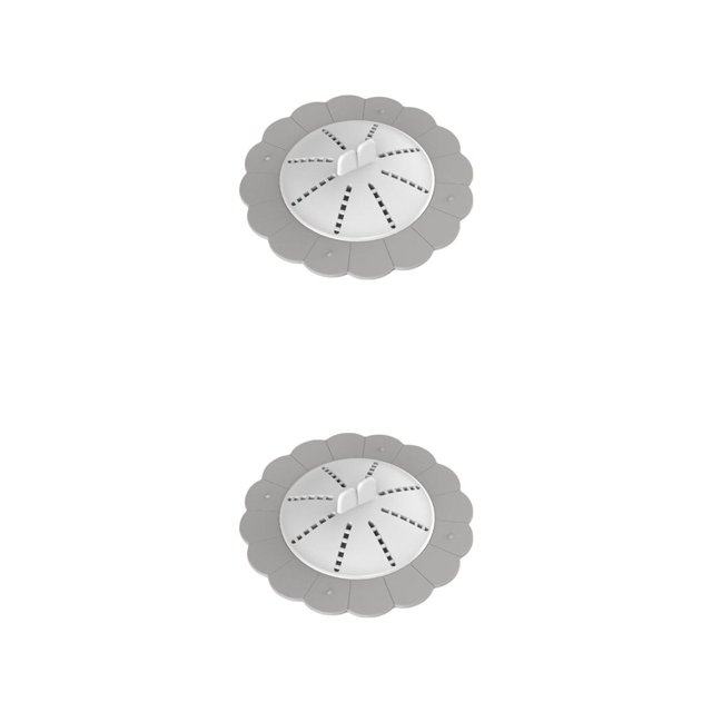 Moyic Cubierta de drenaje de suelo de silicona, portátil, colorido, para interior, fregadero de cocina, colador de inodoro, accesorios de Gris blanco 2Conjunto