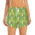 thumbnail image 2 of Rateoe Cartoon Duck Printed 2 in 1 Women's Workout Shorts for Athletic Gym Running Shorts with Phone Pockets-Small, 2 of 7