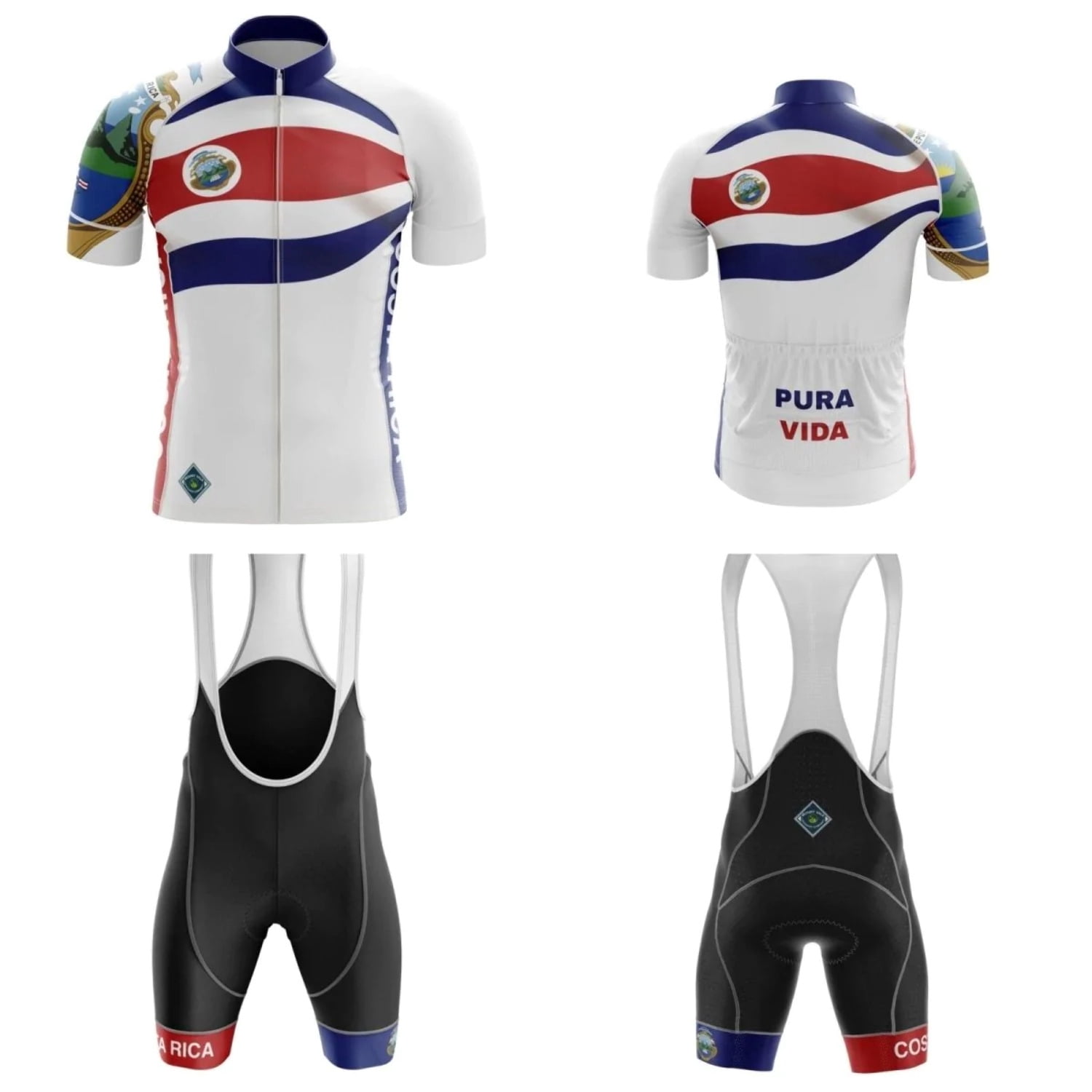 Team Costa Rica Waving Proudly Men's Cycling Jersey Short Set - Walmart.com
