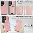 thumbnail image 6 of Compatible with Magsafe 2 in 1 Detachable Samsung Galaxy S22 Ultra Wallet Credit Slots Case,Women Men Magnetic PU Leather RFID Blocking Flip Kickstand Phone Case For Samsung Galaxy S22 Ultra,Rosegold, 6 of 10
