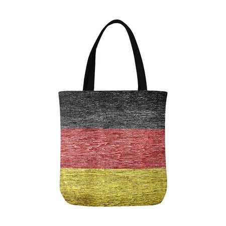 ASHLEIGH Germany German Flag Painted on Old Wood Canvas Tote Canvas Shoulder Bag Resuable Grocery Bags Shopping Bags for Women Men