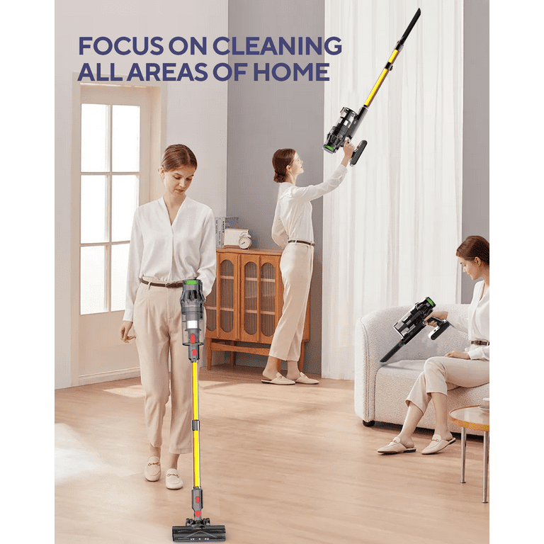 Greenote Cordless Vacuum Cleaner, 190W/22kpa Cordless Stick Cleaner With LED Floor Brush, 1.5 Kg Lightweight Vacuums For Hardwood Floor Carpet Car Pet Hair (Up To 30 Mins
