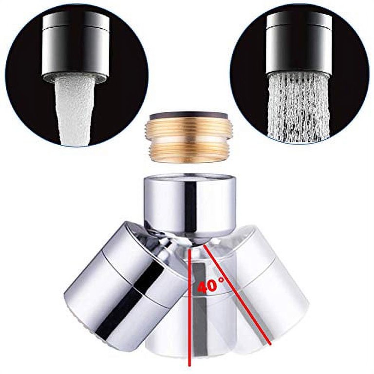 TOTOMO Kitchen Sink Faucet Aerator Solid Brass 2 Spray-Mode Shower Bubble Stream 360 Swivel Booster Sprayer Adapter Water Saving Head Attachment Repl TOTOMO Kitchen Sink Faucet Aerator Solid Brass 2 Spray-Mode Shower Bubble Stream 360 Swivel Booster Sprayer Adapter Water Saving Head Attachment Repl