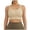 Beige, variant on Womens Sports Bra Stretchy Breathable Solid Color Straps Support Padded Workout Undergarment Yoga Running Gym All Season