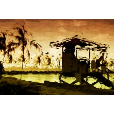 Copper Sun Wall Art Copper Sunset Sun - In the Style of Oil Painting Print Wall Art By Philippe Hugonnard ()