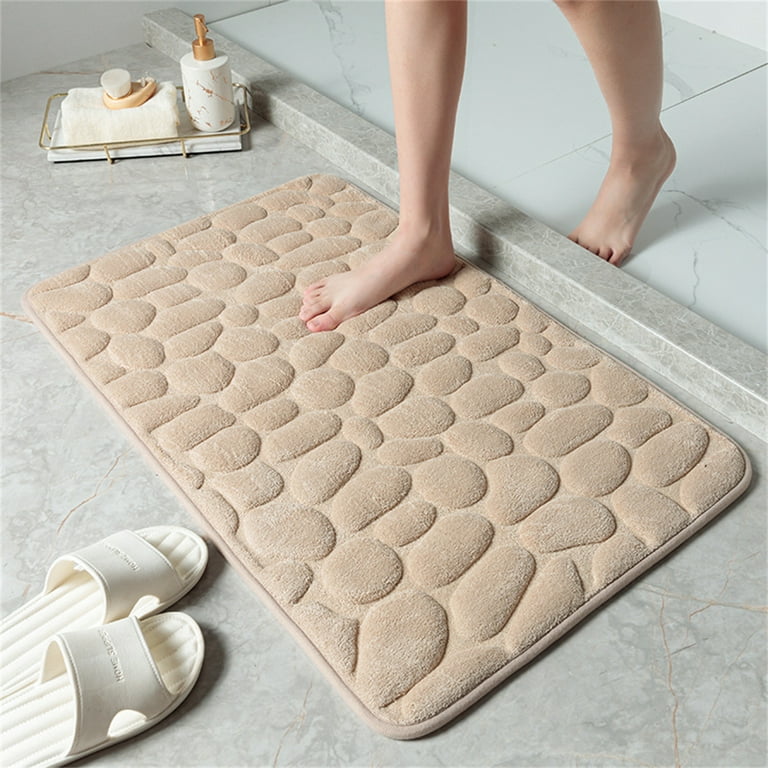 3 Piece Memory Foam Bath Mat Set with U-Shaped Toilet Mat Bathroom Rugs  Soft Comfortable Water Absorption Bath Carpet Non-Slip Thick Machine  Washable for Kitchen/Living Room(Gray) 