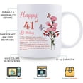 thumbnail image 5 of 41st Birthday Gifts for Women - Happy 41st Birthday Mug for Women - 41st Birthday Gifts for Wife Mom Friend Sister Aunt Coworker - 11oz Coffee Mug (41st Birthday Gift), 5 of 7