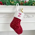 thumbnail image 2 of CSChome Christmas Sequin Socks Hand Knitted Embroidered Letters Christmas Stocking Unique Shiny Design Large Size Christmas Decorations Stocking, 2 of 6