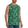 thumbnail image 2 of Daiia Monstera Leaves Printed Men's Tank Tops,Casual Soft Sleeveless Gym Muscle Shirts Bodybuilding Tee-Small, 2 of 8
