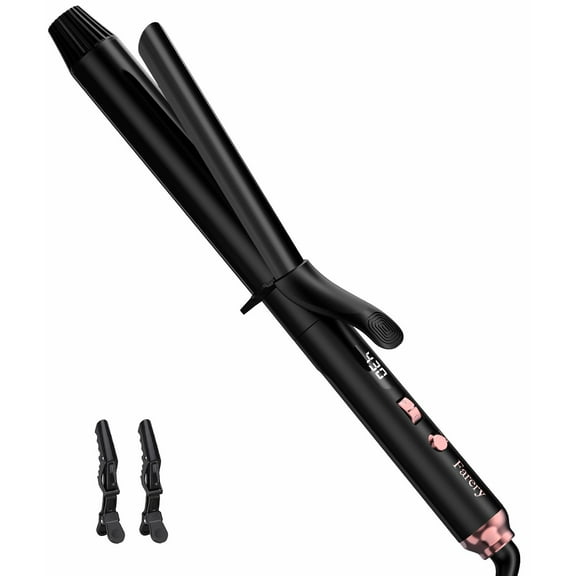 Long Barrel Curling Iron 1-1/4 inch, Extra Long Ceramic Curling Iron for Thin Hair, Black