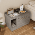 thumbnail image 6 of Gray Cat Litter Box Enclosure,Hidden Litter Box Furniture with top side fence,Wooden Pet House Side End Table, Storage Cabinet Bench for Living Room,,Bedroom, Fit Most of Litter Box, 6 of 9
