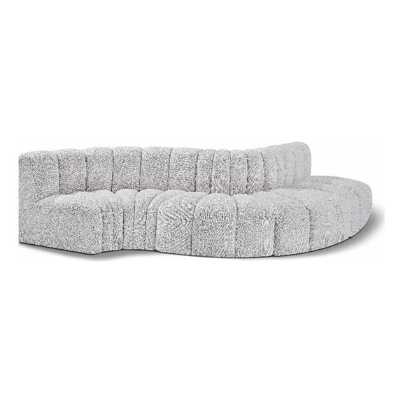 Meridian Furniture Arc Grey Boucle Fabric Modular Sectional