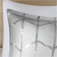 thumbnail image 3 of JERFIT Metallic Geometric Print King Comforter Set, Grey Silver Microfiber Bedding Set with Decorative Pillows, Antimicrobial, Ultra Soft, 3 of 10