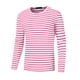 thumbnail image 5 of Camiseta de rayas INSPIRE CHIC para hombres, cuello redondo, de manga larga, básica M Rosa Blanco, 5 of 6
