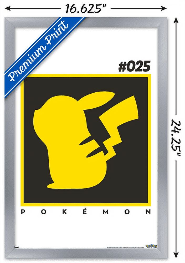 Pokemon - Pikachu Simple 25 Wall Poster, 14.725" x 22.375" Framed