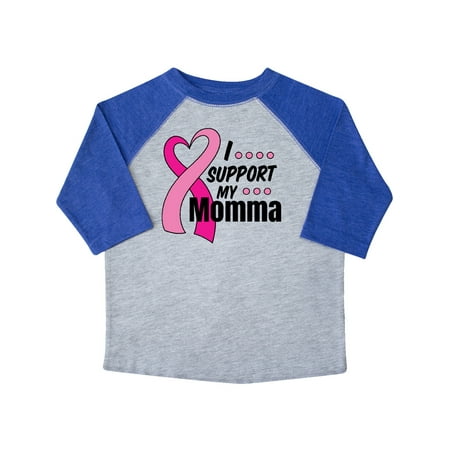 

Inktastic Breast Cancer Awareness I Support My Momma with Pink Ribbon Gift Toddler Boy or Toddler Girl T-Shirt