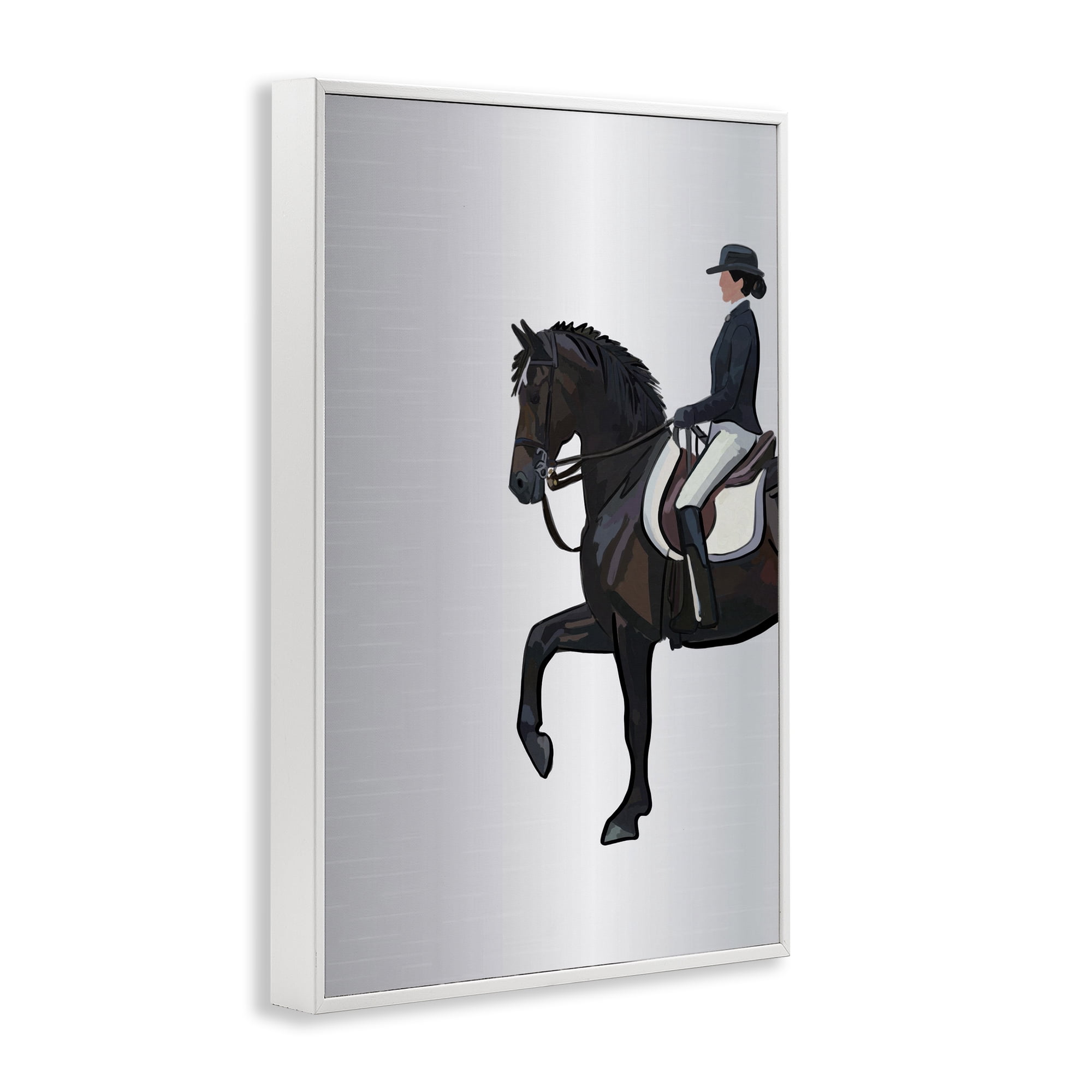 Stupell Industries Equestrian Jockey & Horse Animals & Insects Painting White Framed Art Print Wall Art, 20 x 30