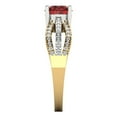 thumbnail image 3 of 1.27 ctw Solitaire with Zirconia Diamond Accents Anniversary Ring for Women | Round Cut Natural Garnet | Hyperallergenic Solid 18K Yellow/White Gold, 3 of 5