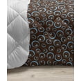 thumbnail image 3 of Brown and Blue Down Alternative Comforter, Floral Pattern with Swirls Circles Abstract Leaf Designs Retro, Microfiber Quilt for All Season, 5 Sizes, Caramel Pale Blue Coral, by Ambesonne, 3 of 3