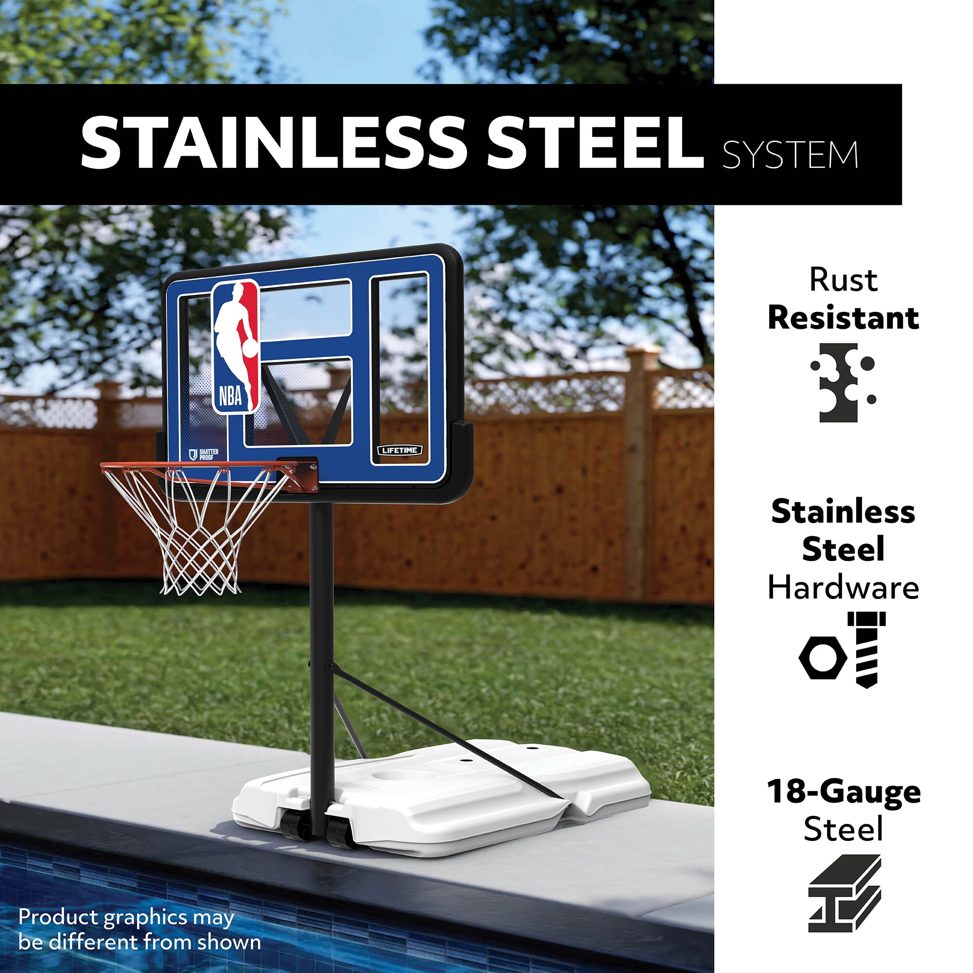 Lifetime WNBA Phoenix Mercury Poolside Basketball Hoop, Outdoor