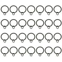 Uxcell 28 Pcs Curtain Rings with Eyelets, 1.25"ID Glide Smoothly Metal Drapery Ring Fit Up to 1" Curtain Rod, Black