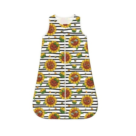 

Fotbe Cute Sunflowers Pattern Sleep Sack - Baby Wearable Blanket with Zipper Extra Soft Cotton Sleeveless Sleeping Bag for Infants-X-Large