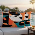 thumbnail image 5 of Pack of 2 Outdoor Pillow Covers 20x12 Inch Waterproof Color Block Throw Pillow Covers,Decorative Couch Pillow Shams Protectors Orange Teal Black Contemporary Abstract Patio Pillowcases Cushion Covers, 5 of 8
