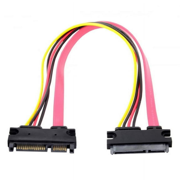 Xiwai Cable SATA III 3.0 7 15 22 Pin SATA Male to Female Data Power Extension Cable 30cm Red Color
