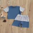 thumbnail image 4 of Childrens T-shirt and Shorts Set Fashion Color Stitching Short Sleeve Tops and Short Pants, 4 of 7