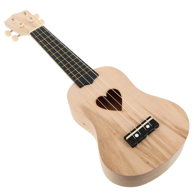 1 juego de accesorios para guitarra pequeña de madera, kit de ukelele con dibujo de bricolaje, kit de guitarra hecho a mano, kit de ukelele de madera con grafiti.