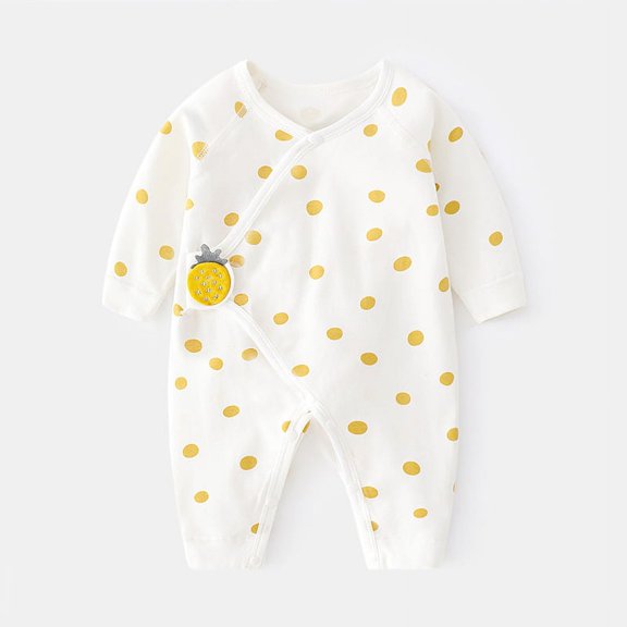 Yidarton Newborn Baby Jumpsuit Baby Wave Cotton Boneless Clothes Newborn Hook And Loop Boys And Girls Climbing Clothes