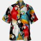 thumbnail image 2 of Camisetas hawaianas con estampado de loros en la playa para hombre, ropa de moda, camisetas de vacaciones de manga corta con estampado 3D de animales de cocoteros hawaianos, 2 of 5