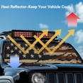 thumbnail image 4 of XYZCANDO US Flag Windshield Sun Shade Windshied Sunshade Block UV Rays Compatible with 2007-2024 Wrangler Rubicon Sahara TJ JK JKU 2 & 4 Door Car Sun Shade Heat Shield, 4 of 7