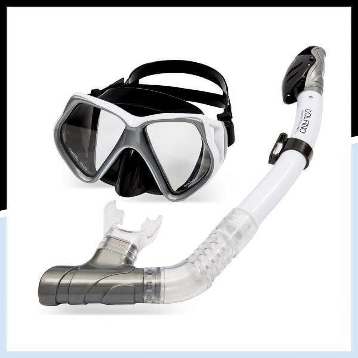 Dolfino Pro Gemini Adult Mask and Snorkel Combo - Silver