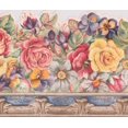 thumbnail image 1 of Rose Rouge Jaune Roses Fleurs Vintage Floral Papier Peint Frontière Retro Design, Roll 15' x 6,7'', 1 of 3