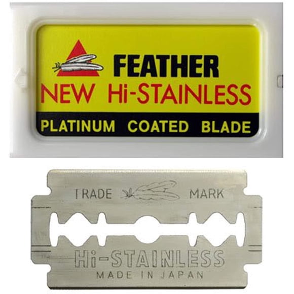Cuchillas de afeitar de seguridad de acero inoxidable con revestimiento de platino (50 unidades)