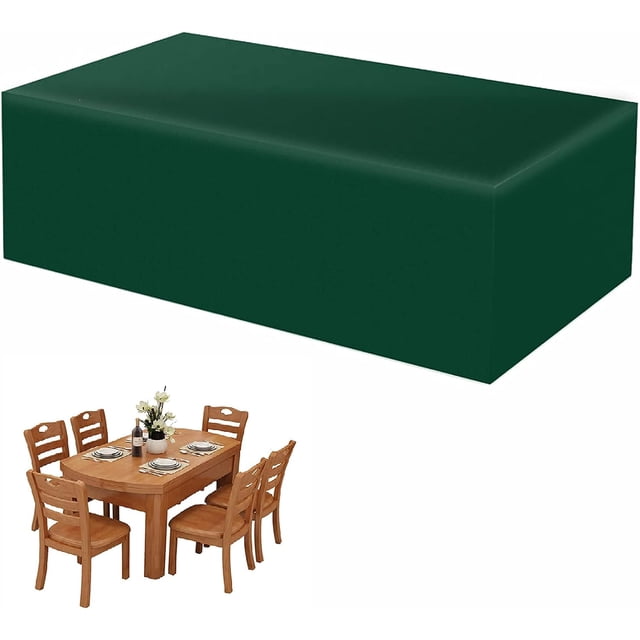 Laklulu Funda para Muebles de Jardín, Tela Oxford 210D, Funda de Protección Anti-UV, Impermeable Anti-Viento Lluvia, Funda Rectangular para Muebles de Mesa Sofá - Verde 210*140*70cm