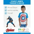 thumbnail image 3 of Marvel Avengers Captain America Toddler Boys 2 Pack Graphic T-Shirts Grey / White 3T, 3 of 5