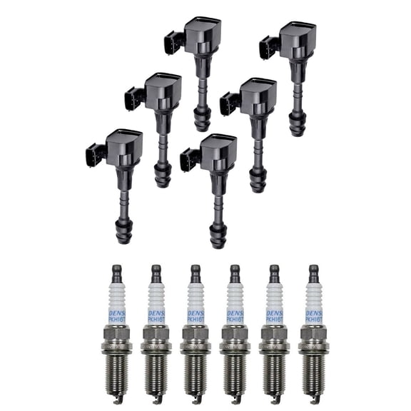 Set of 6 ISA Ignition Coils & 6 Denso Spark Plugs for 2001-2011 Nissan Frontier Altima Maxima Quest & Infiniti I35 QX4 Replacement for UF349