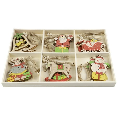 

1 Set Christmas Style Christmas Tree DIY Pendant Wooden Mini Pendent Accessories