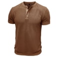 thumbnail image 4 of uikmnh Men's T Shirts European Solid Color Knitted Pineapple Jacquard Texture Men Casual Loose Comfortable Trendy Button Open Neck Short Sleeved T Shirt Size:2XL, 4 of 7