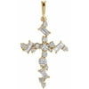 Bella Grace 14K Yellow Gold 3/8 CTW Diamond Scattered Cross Gold Color in Scattered Cross Necklace Style