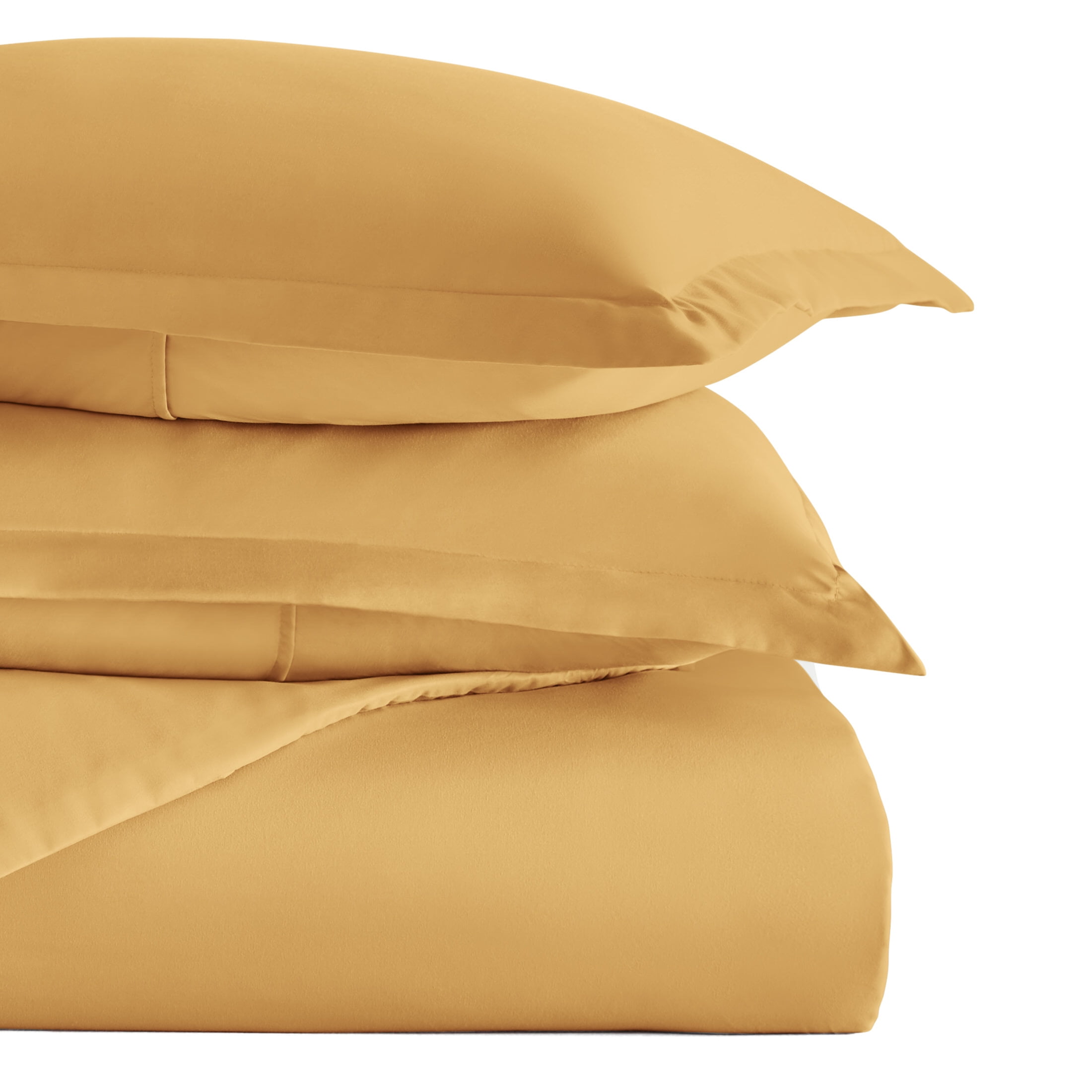 Noble Linens 3-Piece Gold Duvet Cover Set, King/ Cal King