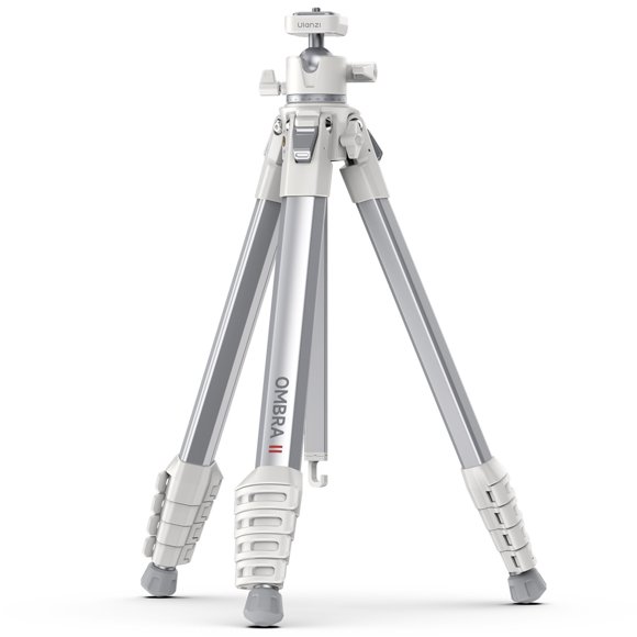 Ulanzi OMBRA II Lightweight Travel Tripod with Ball Head & Phone Clamp – 156cm Extendable Aluminum Tripod for DSLR, Mirrorless & Smartphones, 360° Pan, 10kg Load