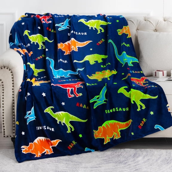 Dinosaur Gifts Toys for Boys Girls - Glow in The Dark Dino Blanket Best Christmas Birthday Valentines Easter Presents